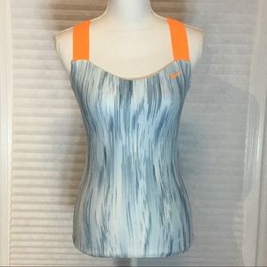 Nike DRI-FIT blue tank with built in bra
